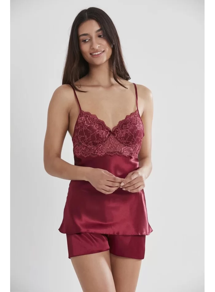 Babydoll Şort Takımı - Şık Bordo Renk