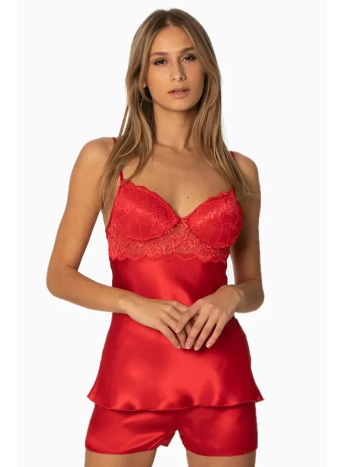 Kaliteli Şık Babydoll Gecelik - Kırmızı