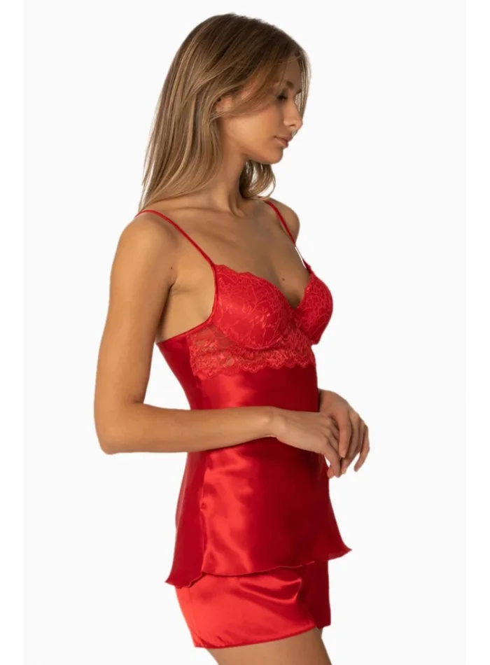 Kaliteli Şık Babydoll Gecelik - Kırmızı