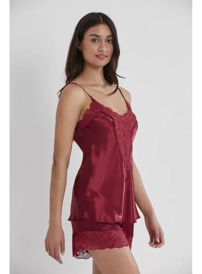 Babydoll Şort Takımı - Şık Bordo Renk
