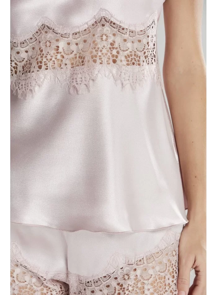 Kaliteli Saten Babydoll Şort & Kombi Takım - Pudra Renk
