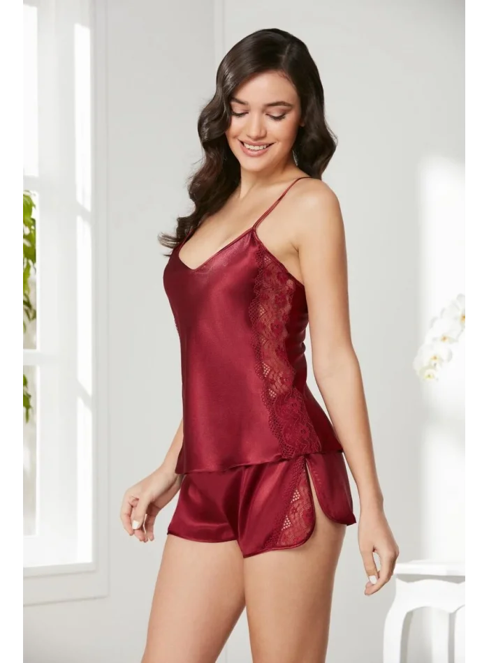 Kaliteli Şık Babydoll Gecelik - Bordo Renk