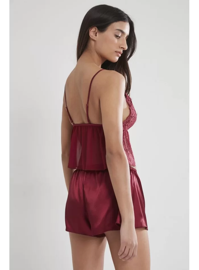 Babydoll Şort & Kombi Takım - Şık Bordo Renk