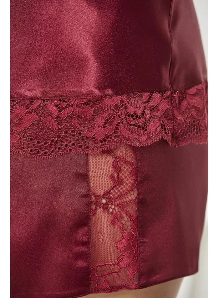 Kaliteli Şık Babydoll Gecelik - Bordo Renk