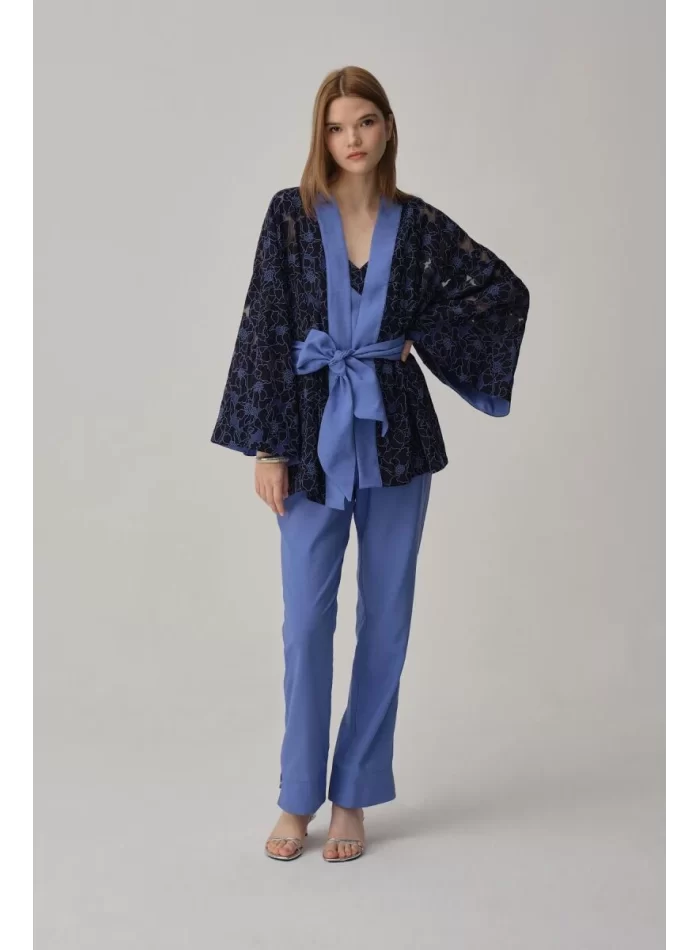 Kaliteli Şık Sophie Kadın Pijama Takımı Mavi