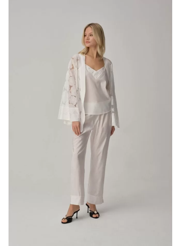 Sophie Şık Vegan Kadın Pijama Takımı - Beyaz