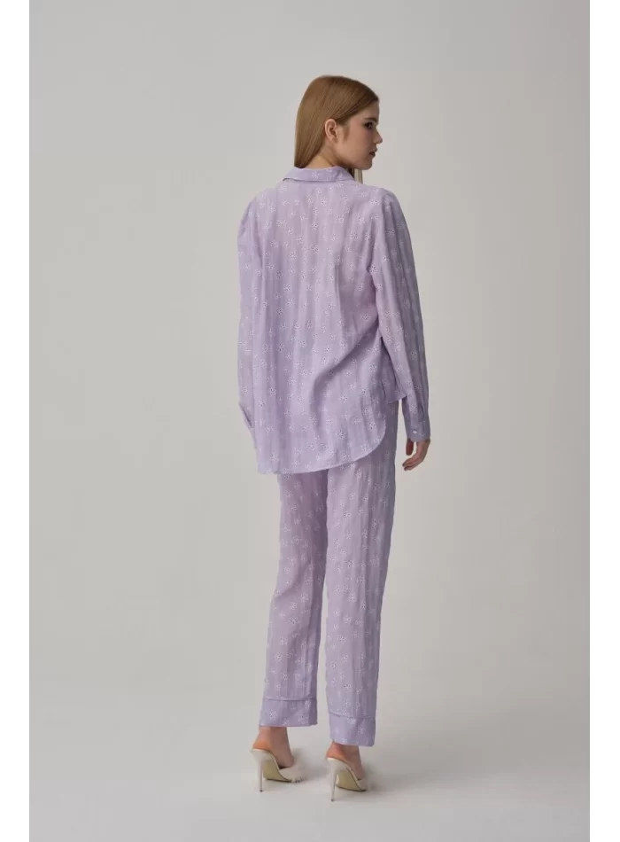 TINA Şık Rahat Vegan Kadın Braletli Pijama Takımı Lilac