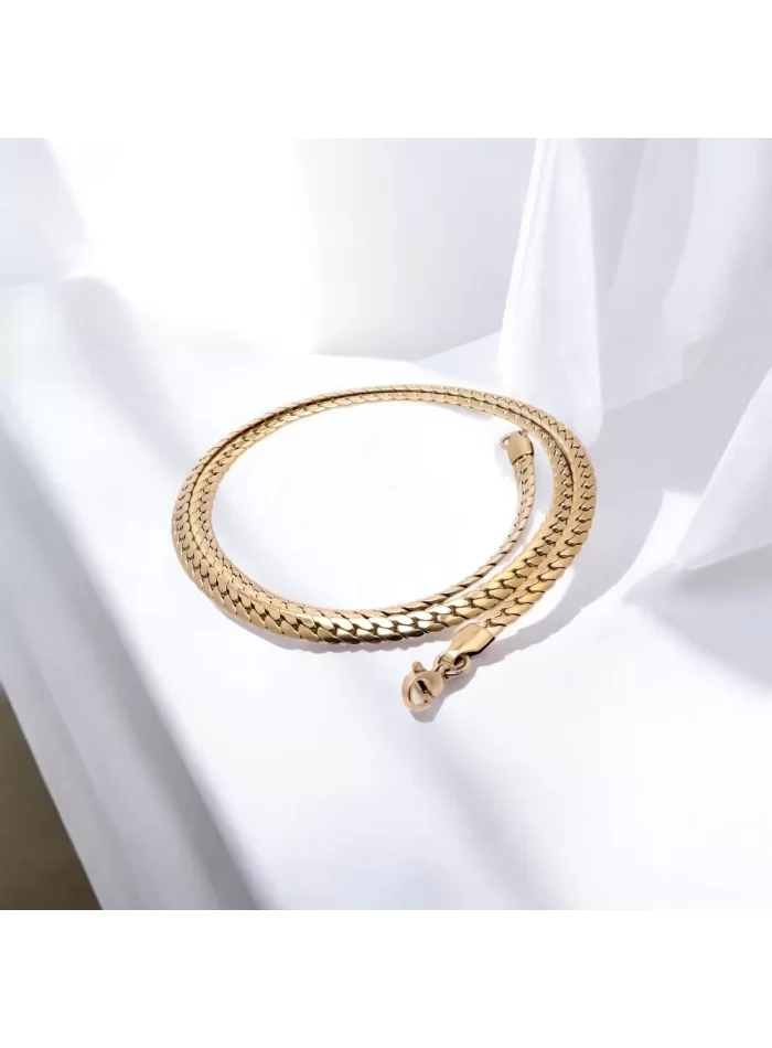 Yassı Yılan Sırtı Çelik Kolye 1.2Mm X 4Mm
