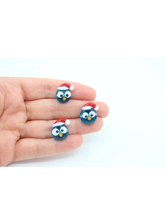 Yılbaşı Şapkalı Mavi Emoji Murano