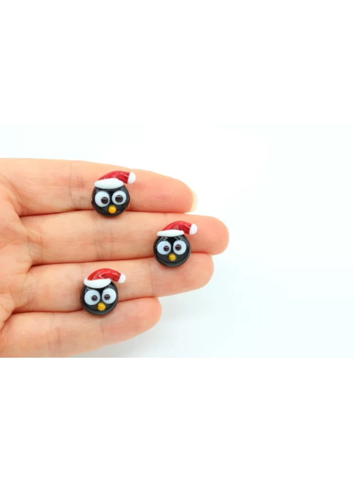 Yılbaşı Şapkalı Siyah Emoji Murano