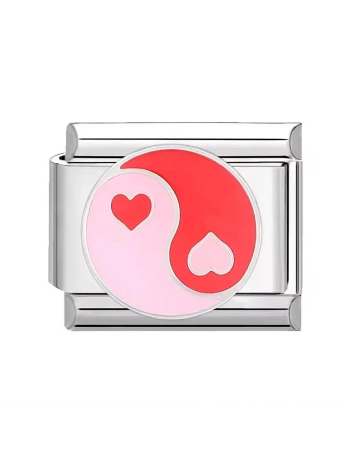 Ying Yang Desenli İtalyan Charm Pembe