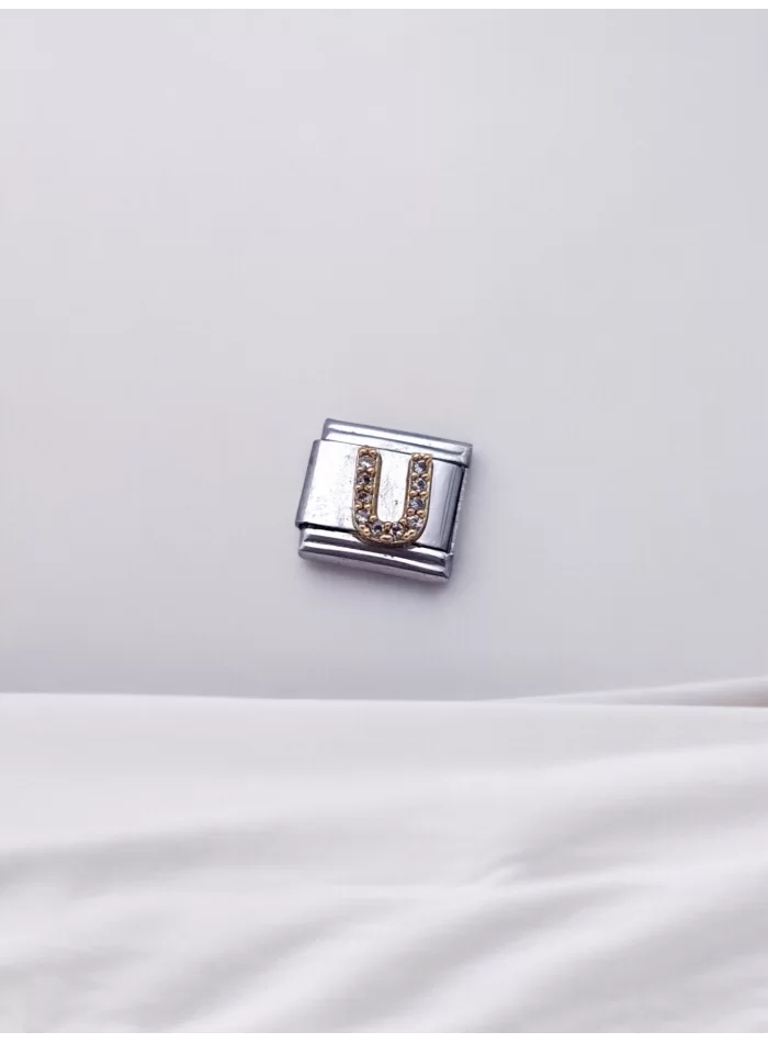 Zirkon Taşlı Harf Charm U