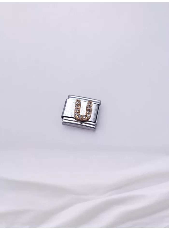 Zirkon Taşlı Harf Charm U