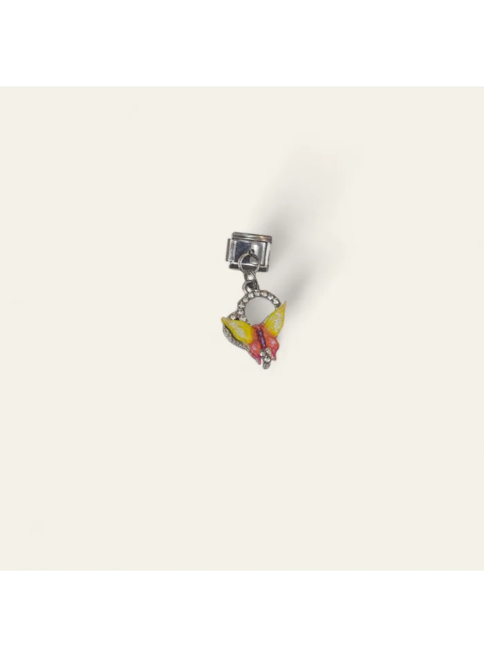Zirkon Taşlı Sallantılı Kelebek İtalyan Charm Sarı
