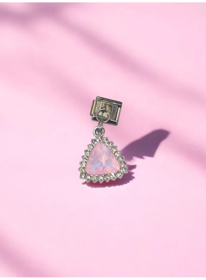 Zirkon Taşlı Üçgen Model İtalyan Sallantılı Charm