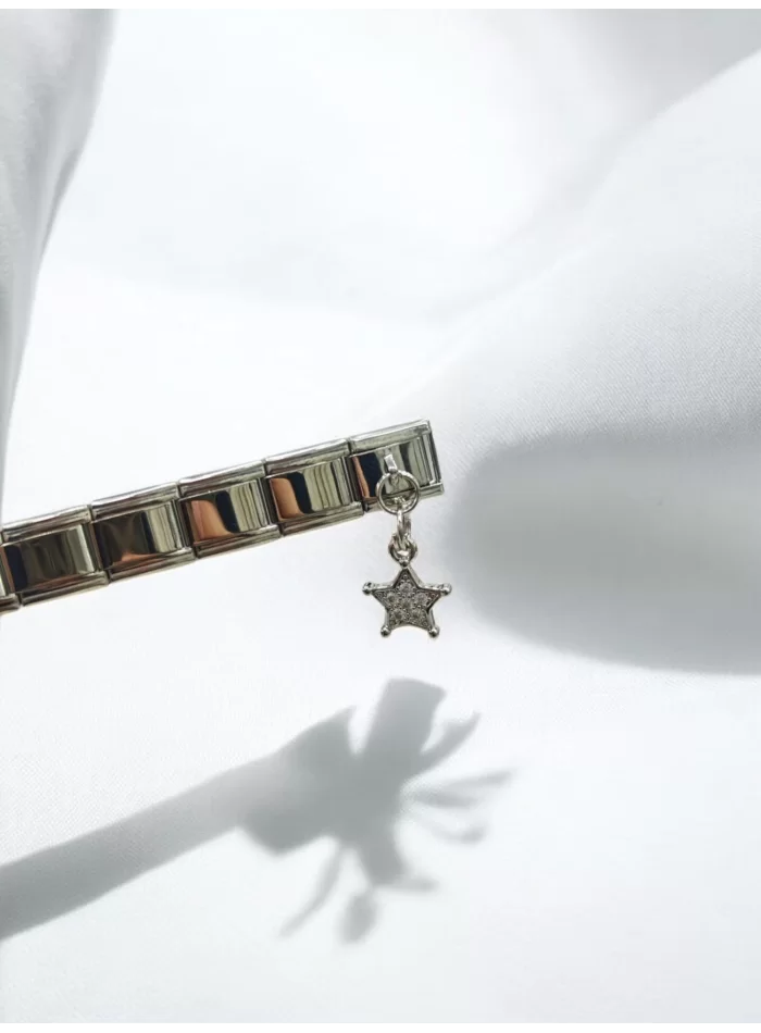 Zirkon Taşlı Yıldız Detaylı İtalyan Charm