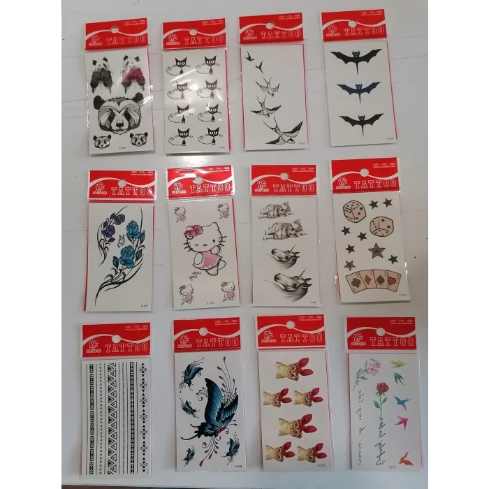 12 Adet Birden Minimal Yapıştırma Dövme Model 11