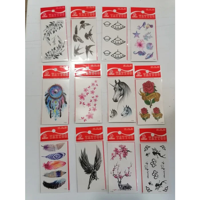 12 Adet Birden Minimal Yapıştırma Dövme Model 5