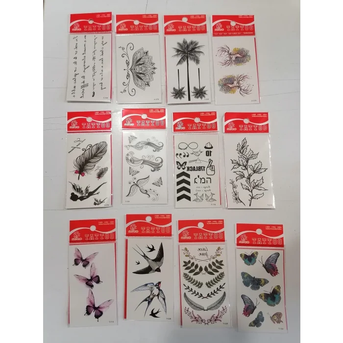 12 Adet Birden Minimal Yapıştırma Dövme Model 7