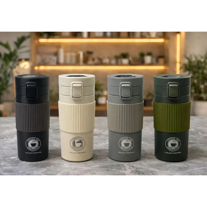 350 Ml Paslanmaz Çelik Termos Dereceli Mug - Sızdırmaz Kapaklı Çift Katmanlı Dereceli Termos  TKN4626