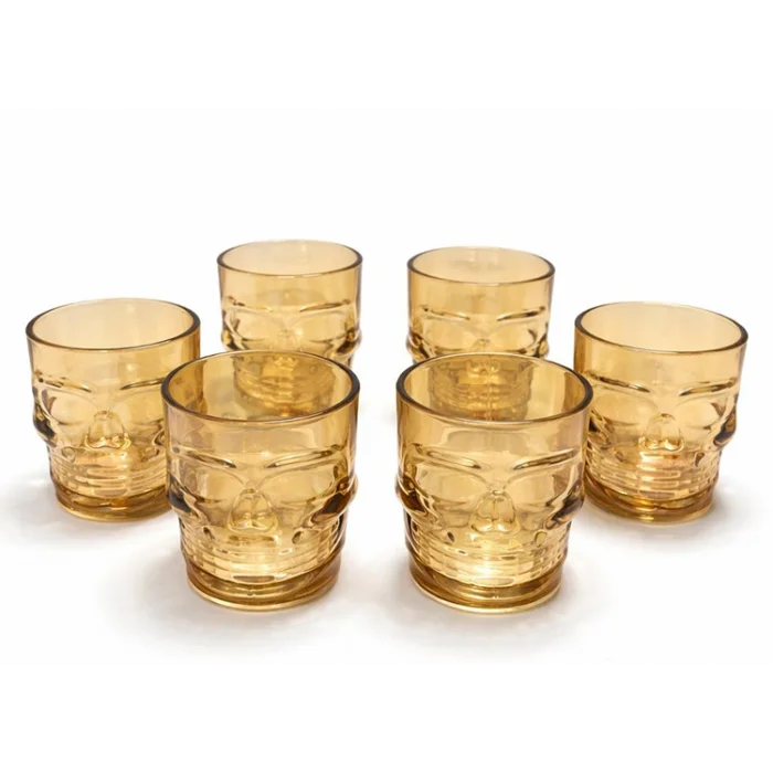 6Lı Cam Kurukafa Bardak Seti TKN2161