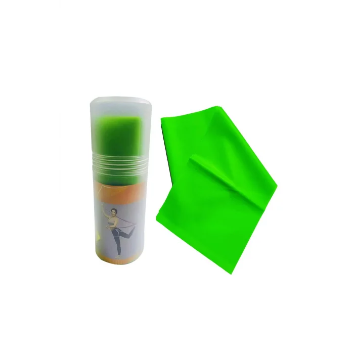 Pilates Bandı Orta Sert 140 x 15 cm Egzersiz Direnç Lastiği Yeşil