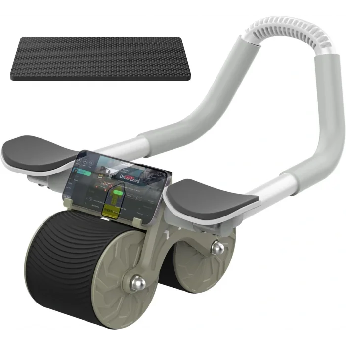 Supertrend Ab-04 Ab Roller Dirsek Destekli Karın Çalıştırıcı, Otomatik Geri Tepme Özellikli, Diz Matlı Karın Kası Çalıştırıcı, Erkekler ve Kadınlar Için, Karın Kası Antrenmanı, Çift Tekerlekli