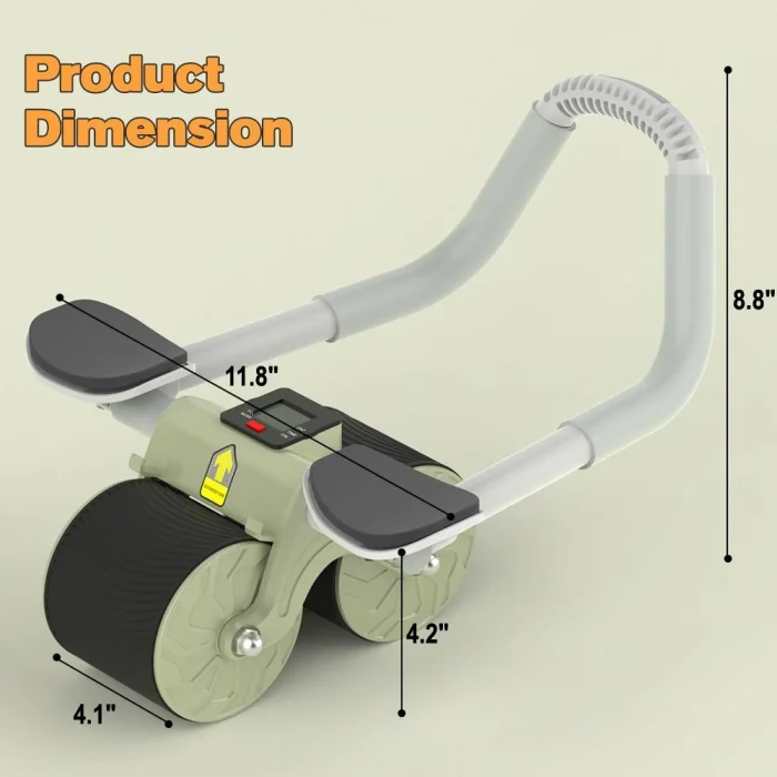 Supertrend Ab-04 Ab Roller Dirsek Destekli Karın Çalıştırıcı, Otomatik Geri Tepme Özellikli, Diz Matlı Karın Kası Çalıştırıcı, Erkekler ve Kadınlar Için, Karın Kası Antrenmanı, Çift Tekerlekli