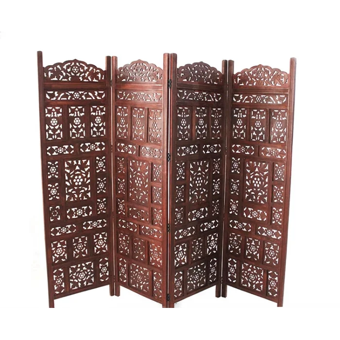 Ahşap Maun Rengi El Oyması Paravan NO:A