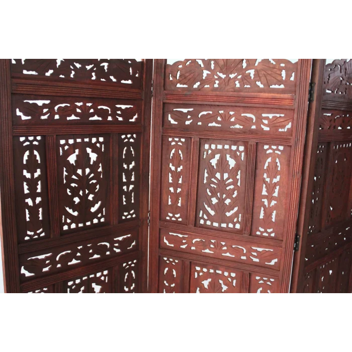 Ahşap Maun Rengi El Oyması Paravan NO:C