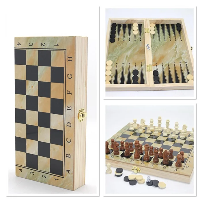 Ahşap Satranç ve Tavla Seti TKN4239