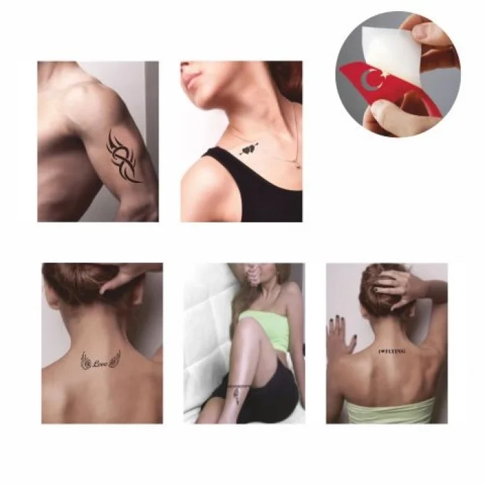 Aşk Kanatlandırır 5li Set Geçici Dövme Kına Şablonu