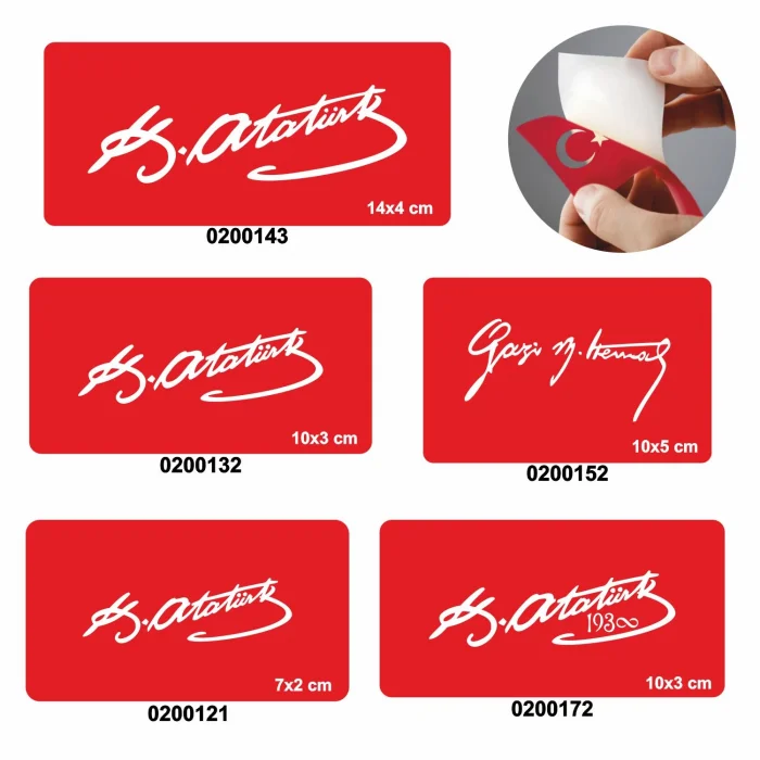 Atatürk 5li Set Geçici Dövme Kına Şablonu