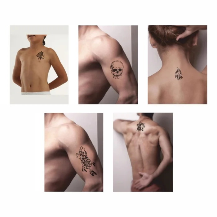 Ateş Saçan Modeller 5li Set Geçici Dövme Kına Şablonu