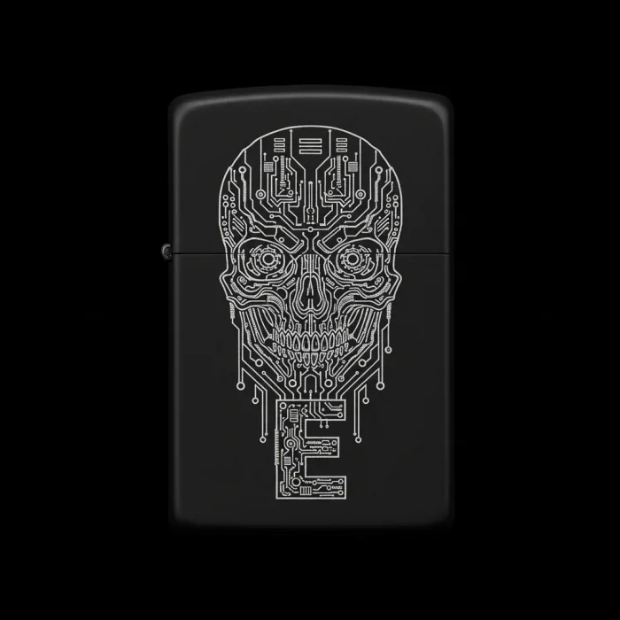 Benzinli Çakmak Kuru Kafa Figürlü E Harfli Tasarım - V22