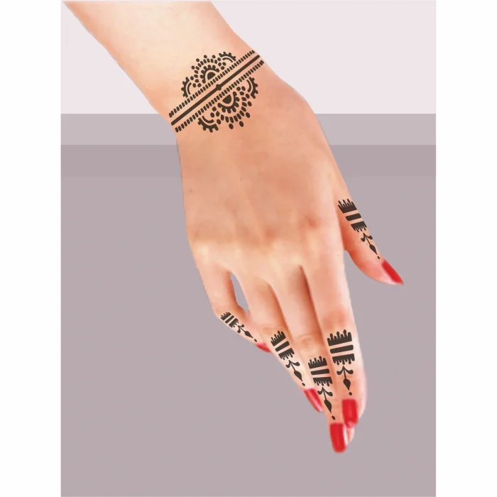 Bliek Ve Parmaklar 5li Set Geçici Dövme Kına Şablonu