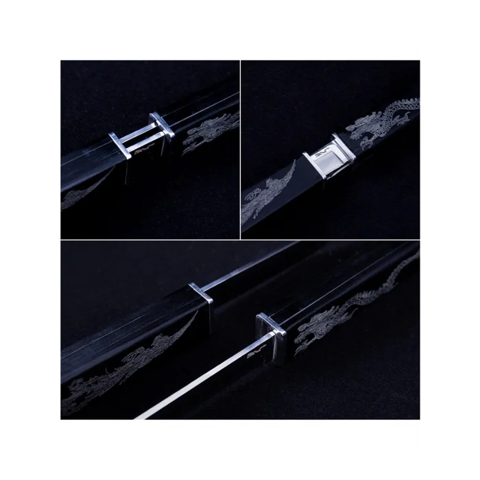 Çift Bıçak Tanto Siyah Ejder M390 Çelik 20 cm