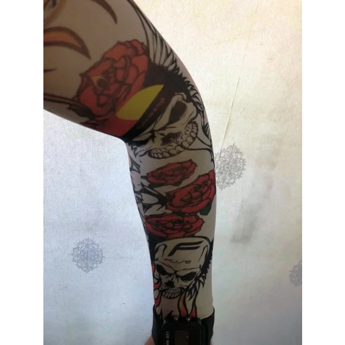 Çift Kol Giyilebilir Dövme İskeletor Desenler Tattoo Sleeve