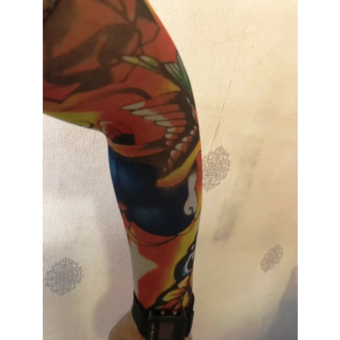 Çift Kol Giyilebilir Dövme Kızıl Desenler