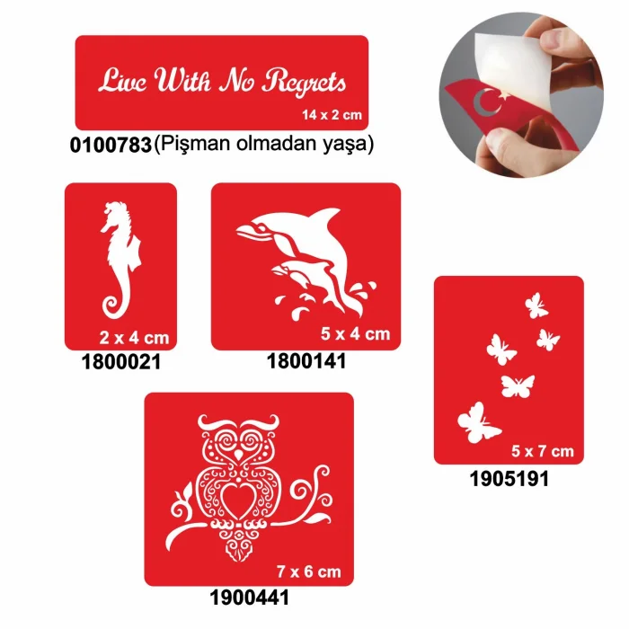 Dalda Baykuş 5li Set Geçici Dövme Kına Şablonu