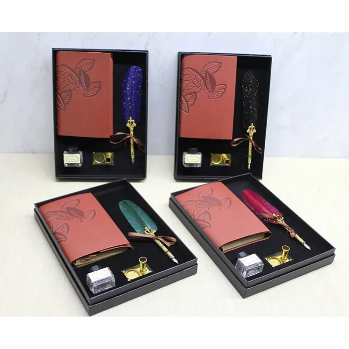 Deri Defterli Ve Divit Hokka Seti SPR4719