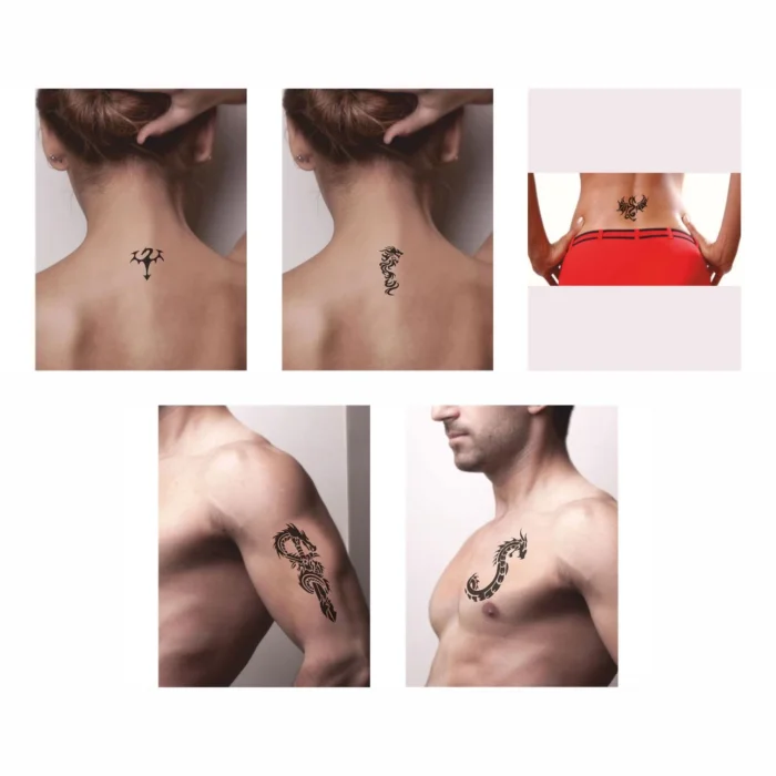 Dragonlar 5li Set Geçici Dövme Kına Şablonu