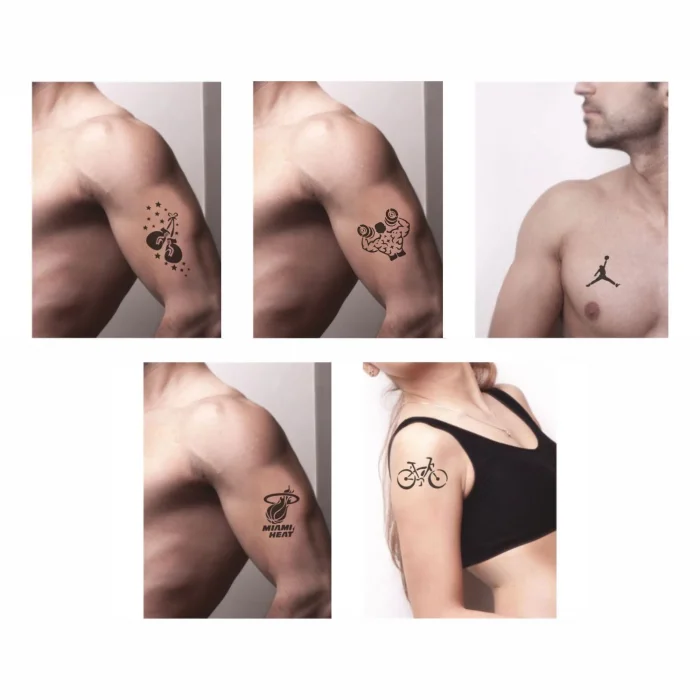 Dünya Sporları 5li Set Geçici Dövme Kına Şablonu