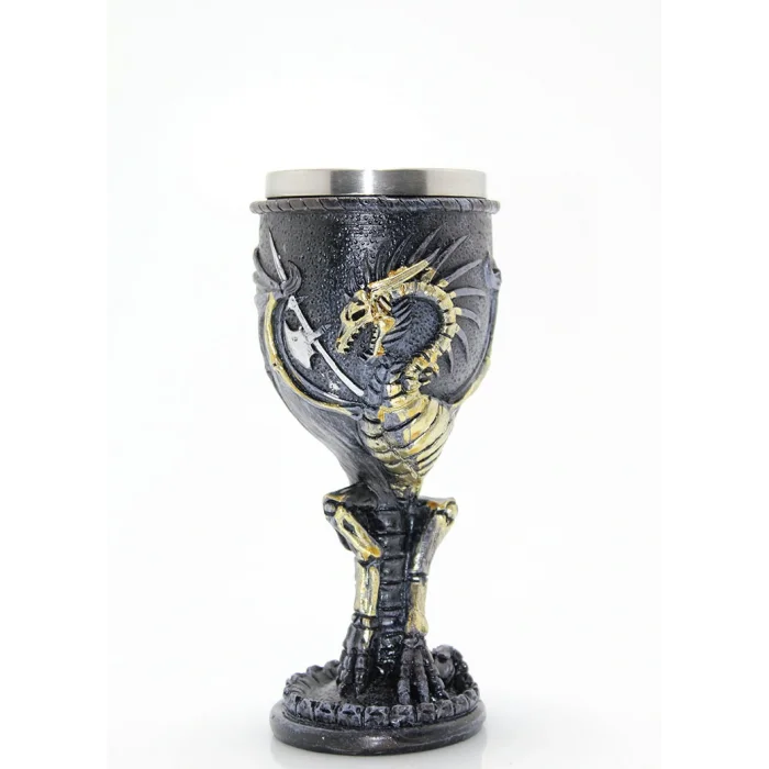 Ejderha Tasarımlı Paslanmaz Çelik Kadeh Bardak SPR1036