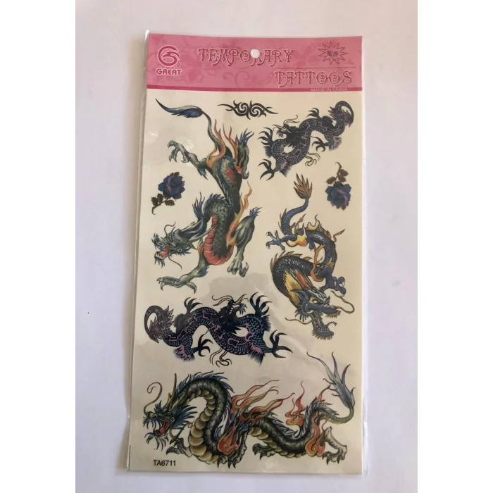 Ejderhalar Yapıştırma Sticker Dövme Geçici Dövme Temporary Tattoos