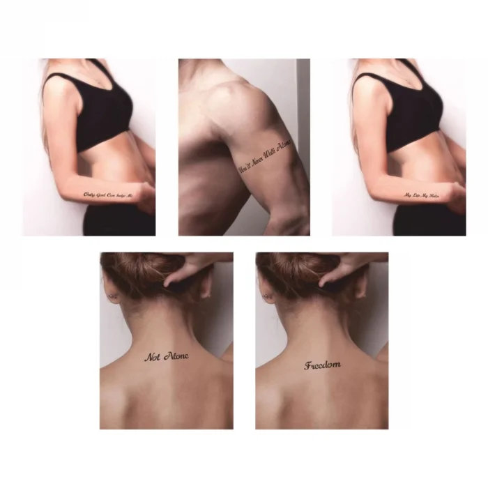 Favori Slogan Desenleri Hint Kınası ile Geçici Dövme Yapma Seti