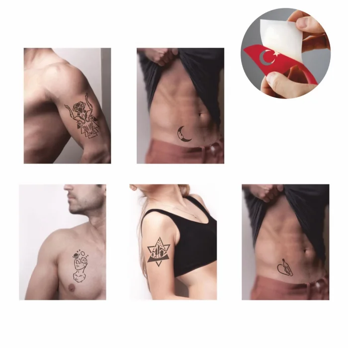 Felsefik Düşünce Desenleri Hint Kınası ile Geçici Dövme Yapma Seti