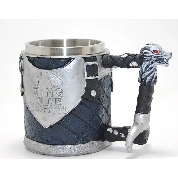 Game Of Thrones King In The North 3D Kabartmalı Çelik Kupa Bardak SPR4367