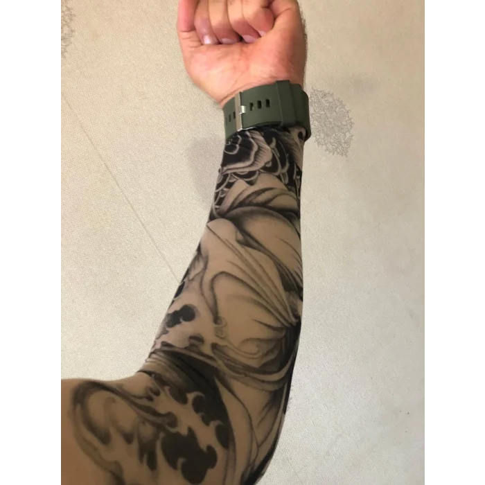 Giyilebilir Çorap Dövme Alev Dövmesi Çift Kol