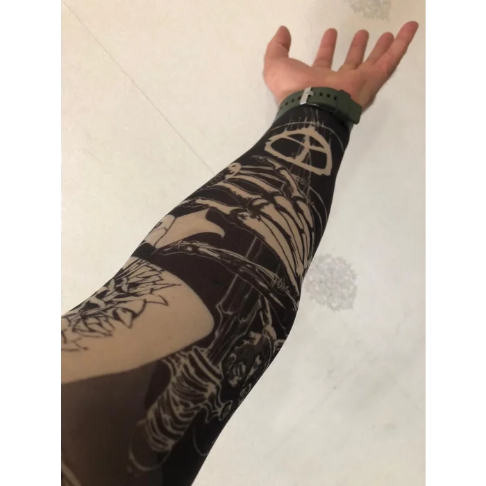 Giyilebilir Çorap Dövme Zar Dövmesi Çift Kol